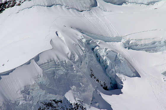 On the way up to the 
 Jungfrau South Face