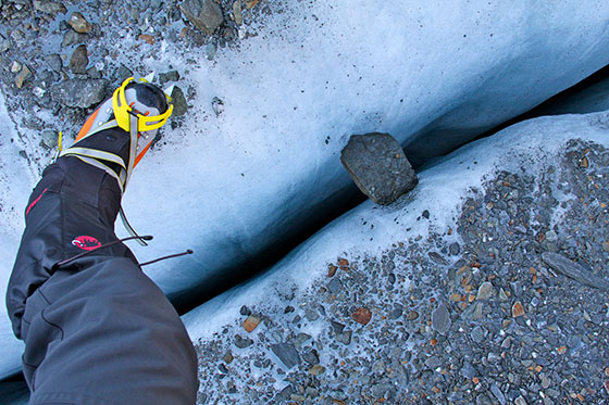 One of the smallest crevasses we encountered. 
 I was too busy watching my steps to be able 
 to grab a photo of a large one