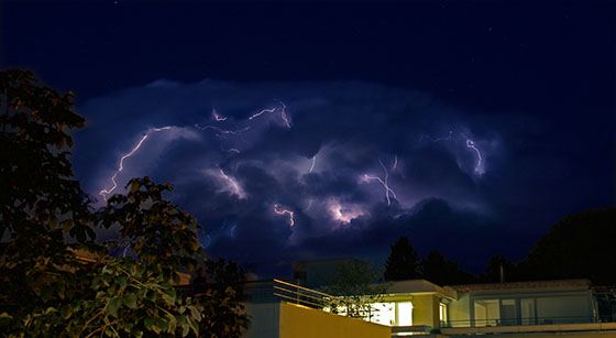 Thunderstorm above the Jungfrau region 
 August 2012