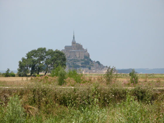 View from the parking area 
 At long last, cars were moved away from the bottom of the island in order to restore Mont Saint Michels maritime character