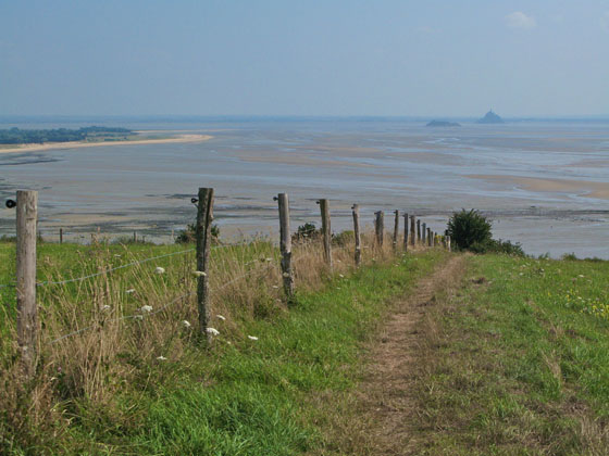 View from near Champeaux 
 The flat land explains why the tide's speed is so visually impressive