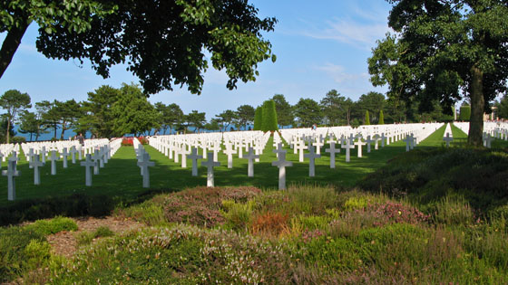 9,387 American military rest here in peace at the Normandy American Cemetery and Memorial
