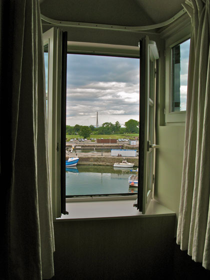  Top
floor view on the port of Honfleur