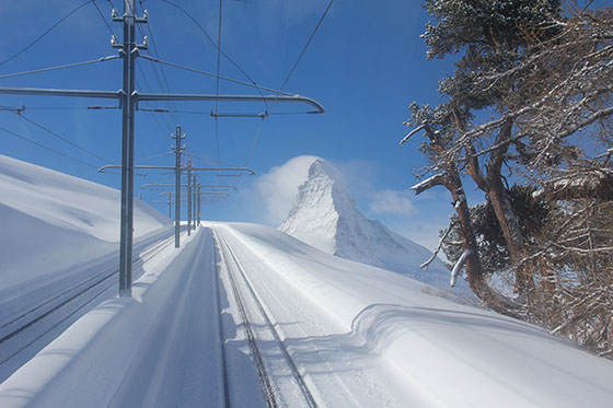 The Mattehorn viewed from the Gornergrat train