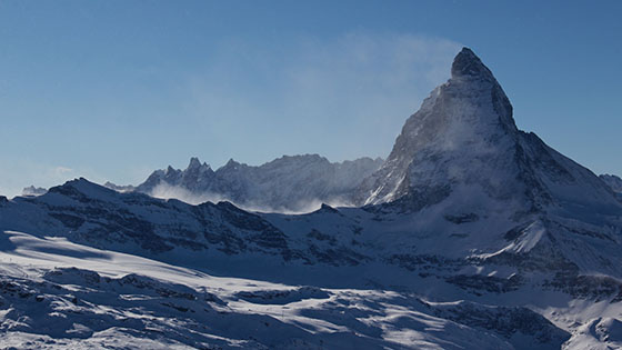 The sunny Italian border and the Matterhorn
