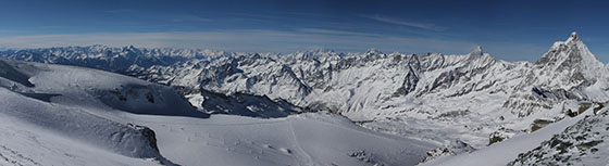 The Italian side 
 Mont Blanc in the far background