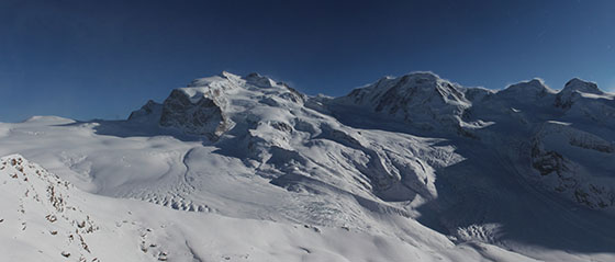 Monte Rosa and Liskamm (also spelled Lyskamm)