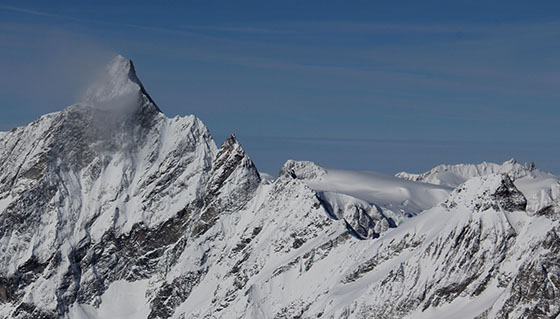 Dent d'Hrens  
 and silky smooth glacier below Tte Blanche